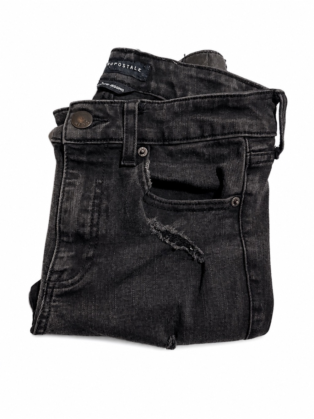 Aeropostale Women’s Black Distressed Slim Jeans